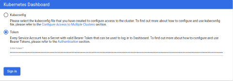 Image 35: Kubernetes dashboard token access
