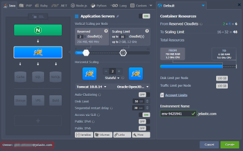 Image 47: environment owner in wizard