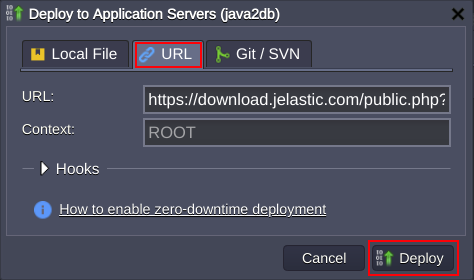 Image 10: Java application deployment dialog