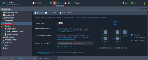 Image 3: firewall environment settings