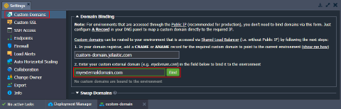 Image 59: bind custom domain to environment