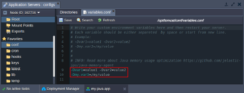 Image 47: custom environment variables java