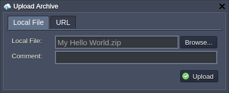 Image 38: upload archive to deployment manager