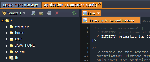 Image 52: java application server config save for current