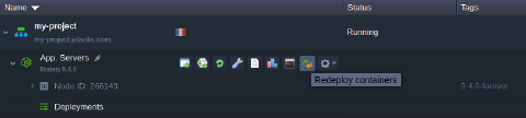 Image 43: redeploy containers button