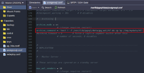 Image 19: PostgreSQL conf archive command