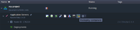 Image 39: redeploy containers button
