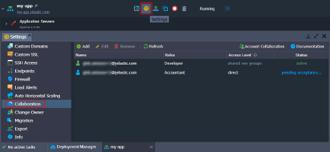 Image 33: environment collaboration settings