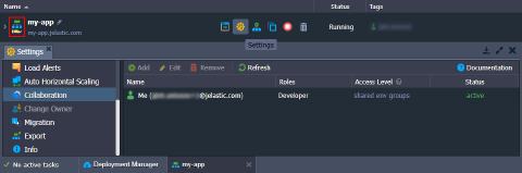 Image 34: shared environment collaboration settings