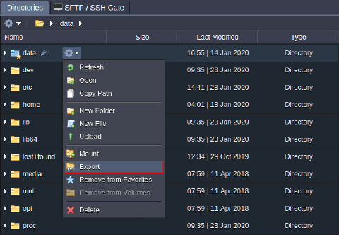Image 42: export folder from file manager